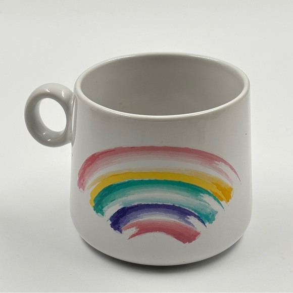 NWT Mainstays Rainbow Striped Stackable Ceramic Mug - Picture 4 of 5